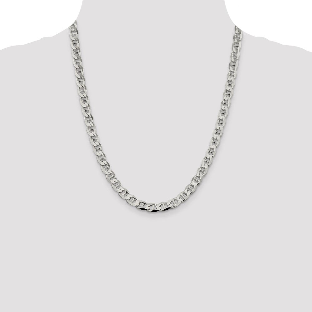 High-Quality 7.4mm Sterling Silver Double Curb Anchor Chain - Affordable Style