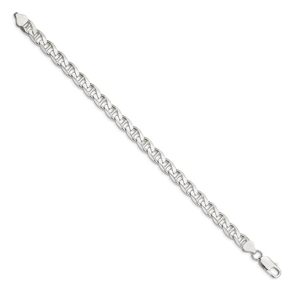 7.4mm Sterling Silver Double Curb Anchor Chain