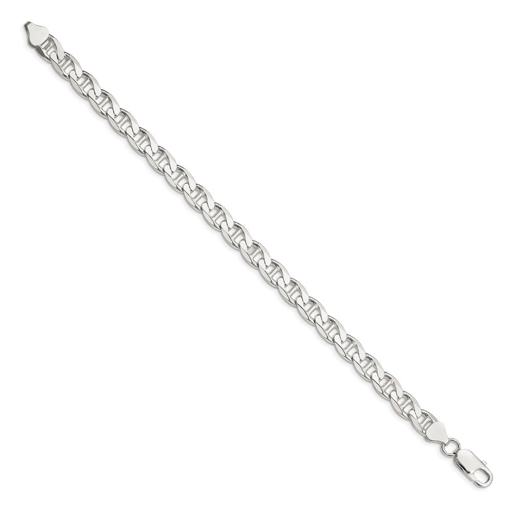 Buy Stylish 7.4mm Sterling Silver Double Curb Flat Anchor Chain - Affordable Price