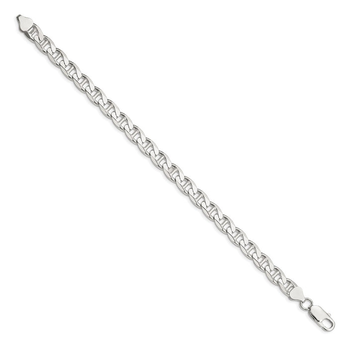 Buy Stylish 7.4mm Sterling Silver Double Curb Flat Anchor Chain - Affordable Price-2