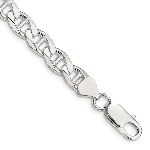 7.4mm Sterling Silver Double Curb Anchor Chain