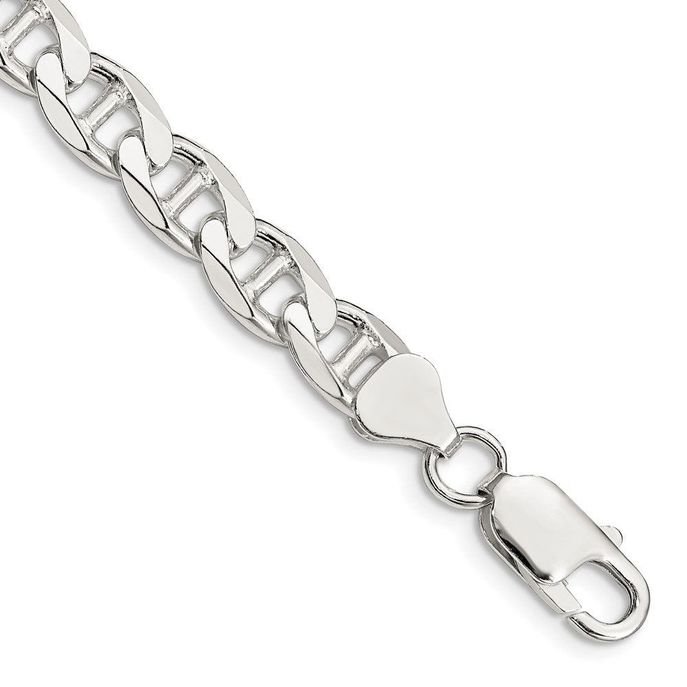 Buy Stylish 7.4mm Sterling Silver Double Curb Flat Anchor Chain - Affordable Price