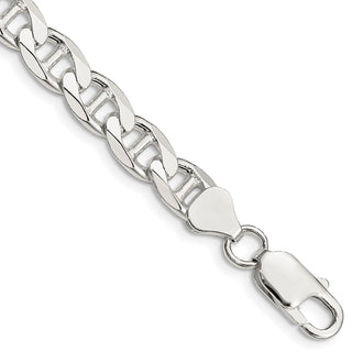 High-Quality 7.4mm Sterling Silver Double Curb Anchor Chain - Stylish Value!