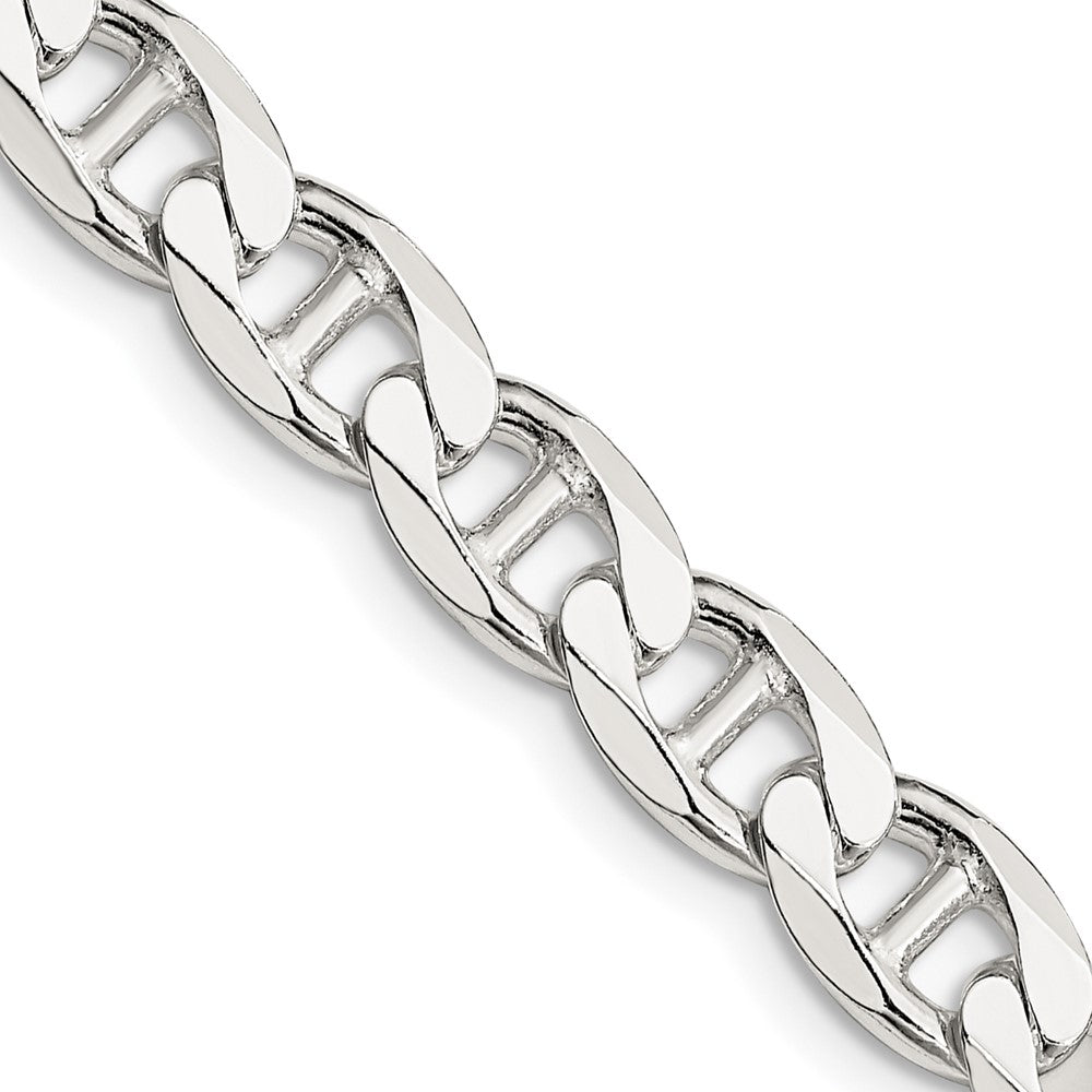 Buy Stylish 7.4mm Sterling Silver Double Curb Flat Anchor Chain at Value Price