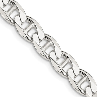Buy Stylish 7.4mm Sterling Silver Double Curb Flat Anchor Chain at Value Price