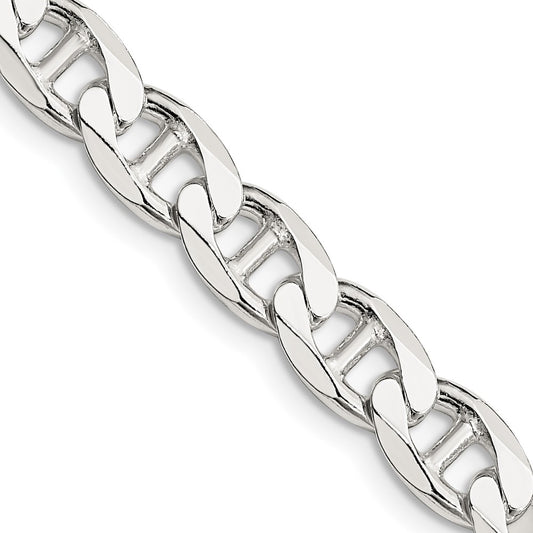 Buy Stylish 7.4mm Sterling Silver Double Curb Flat Anchor Chain at Value Price