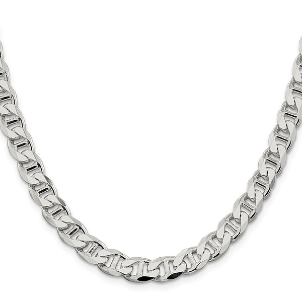 8.25mm Sterling Silver Double Curb Anchor Chain
