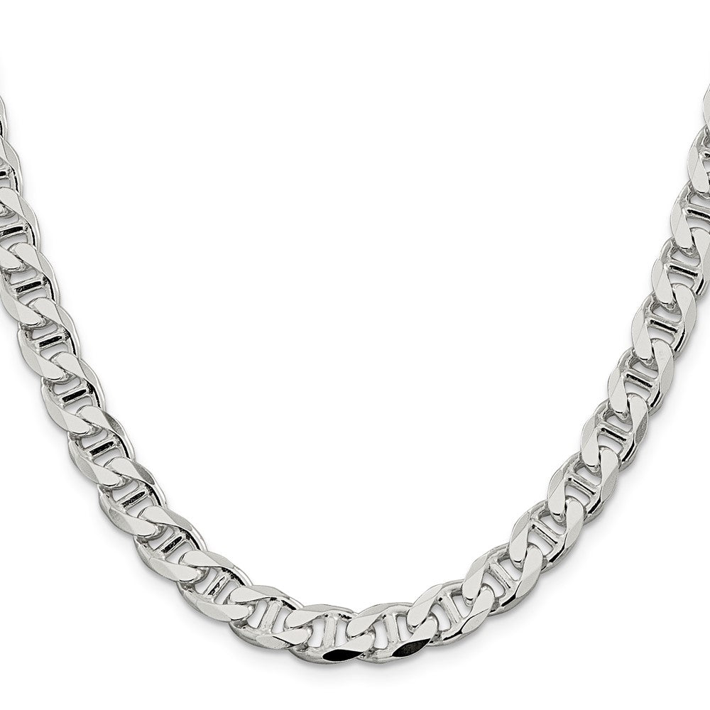 Exclusive 8.25mm Sterling Silver Double-Curb Flat Anchor Chain - Stylish Value!