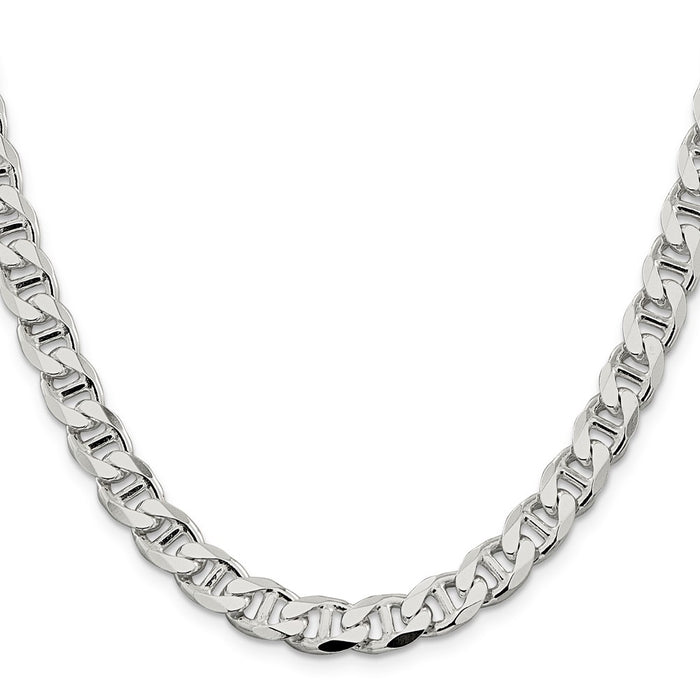Exclusive 8.25mm Sterling Silver Double-Curb Flat Anchor Chain - Stylish Value!-2