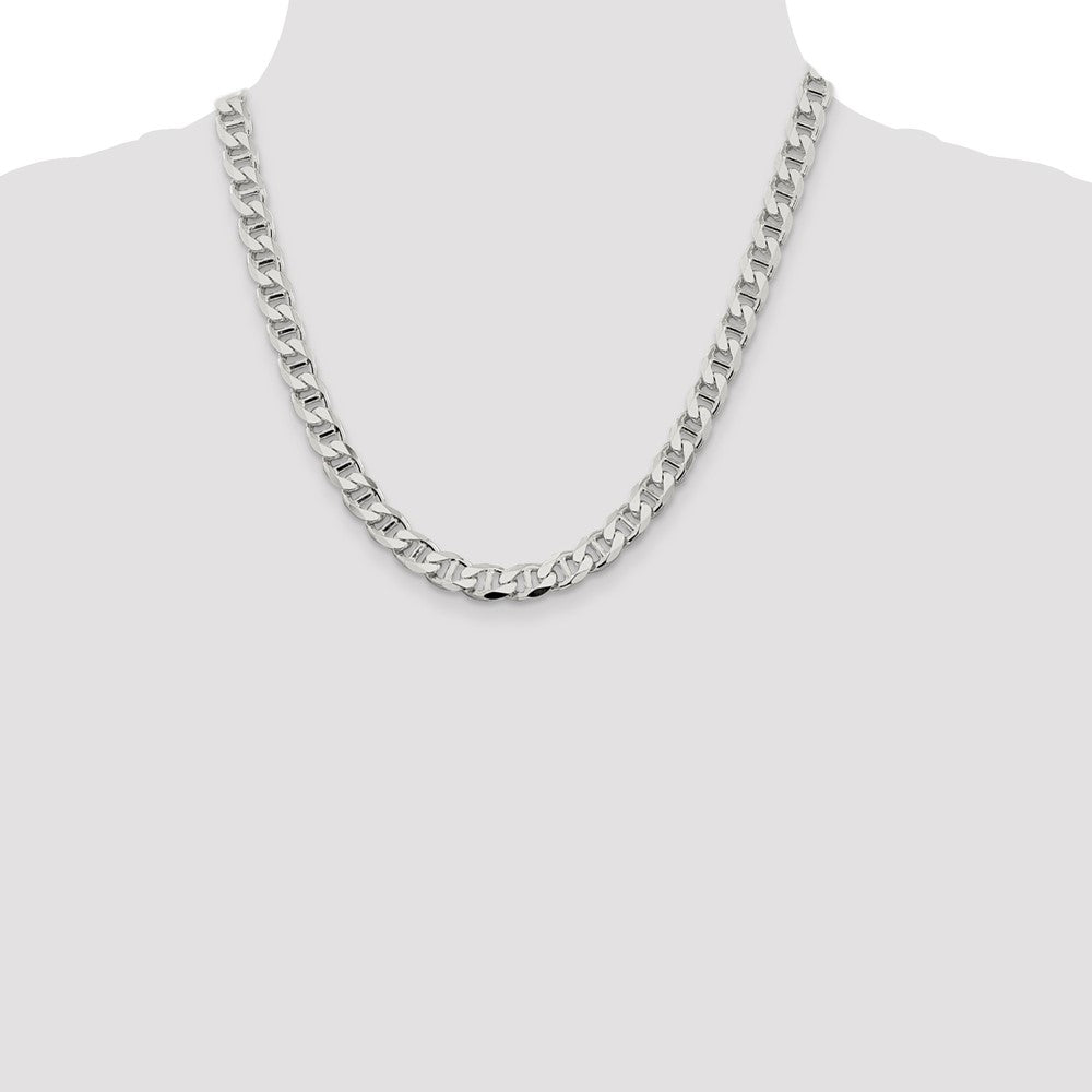 Order Stylish 8.25mm Double Curb Flat Anchor Chain in High-Quality Sterling Silver