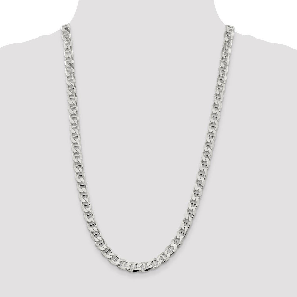 Exclusive 8.25mm Sterling Silver Double-Curb Flat Anchor Chain - Stylish Value!