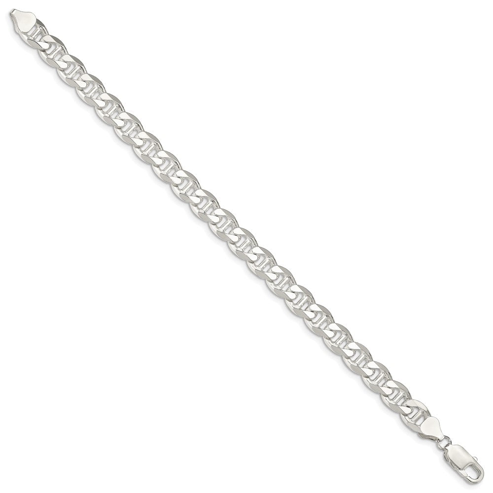 Buy Stylish Sterling Silver 8.25mm Double Curb Flat Anchor Chain - Luxury Design