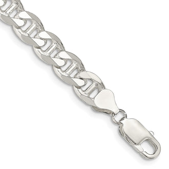 High-Quality 8.25mm Sterling Silver Double Curb Flat Anchor Chain - Stylish Value!