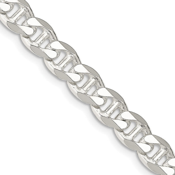 8.25mm Double Curb Flat Anchor Chain in Sterling Silver