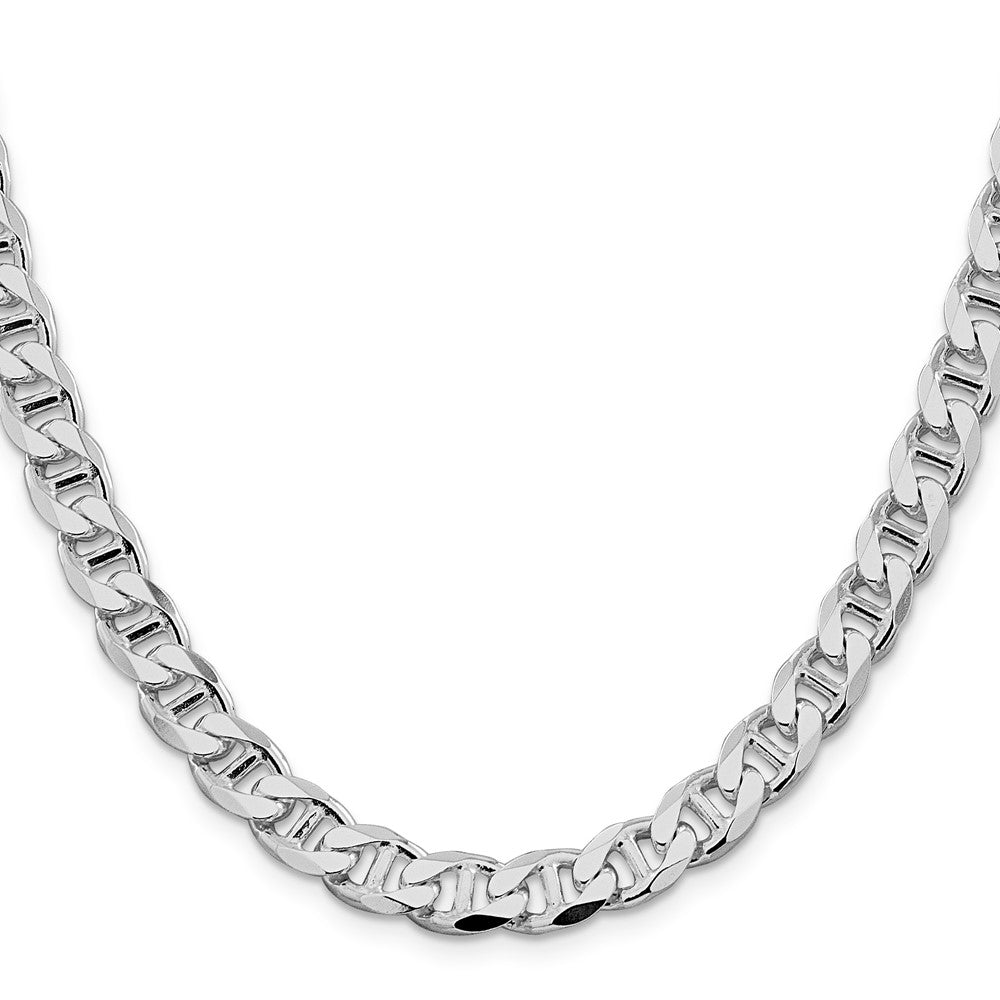 Designer Rhodium-Plated Sterling Silver 8.25mm Double Curb Chain - Stylish Value!
