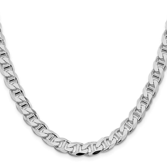 Designer Rhodium-Plated Sterling Silver 8.25mm Double Curb Chain - Stylish Value!