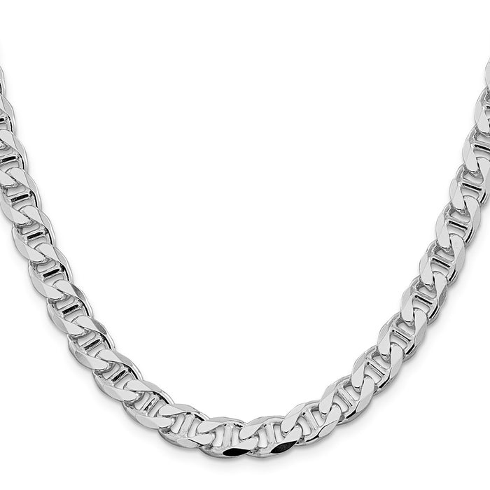 Designer Rhodium-Plated Sterling Silver 8.25mm Double Curb Chain - Stylish Value!-2