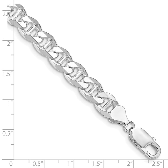 Buy Stylish Rhodium-Plated Sterling Silver Double Curb Chain - 8.25mm-3