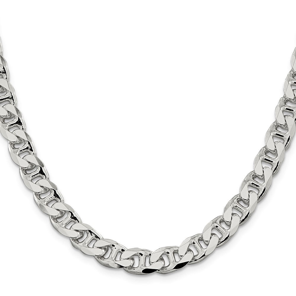 Buy High-Quality 9mm Double Curb Flat Anchor Chain in Sterling Silver - Stylish Value!