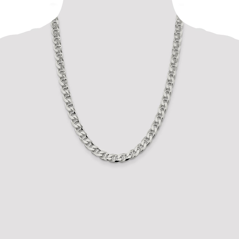 Buy Stylish 9mm Double Curb Flat Anchor Chain in High-Quality Sterling Silver