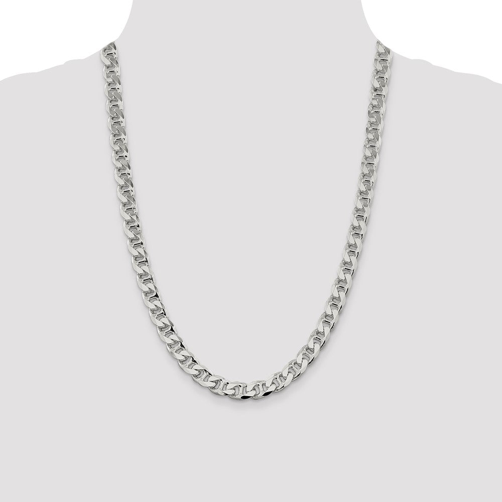 Buy Stylish 9mm Sterling Silver Double Curb Flat Anchor Chain - Affordable Price