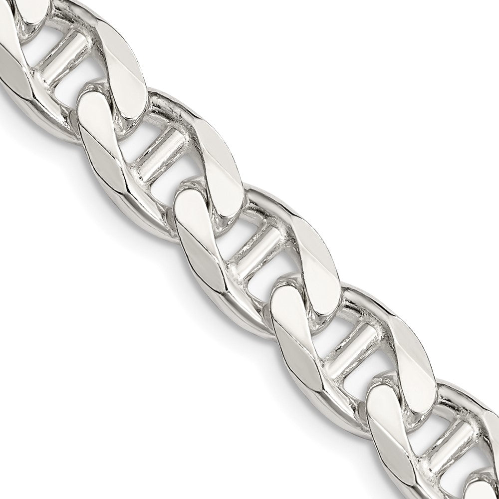 Buy High-Quality 9mm Double Curb Flat Anchor Chain in Sterling Silver - Stylish Value!