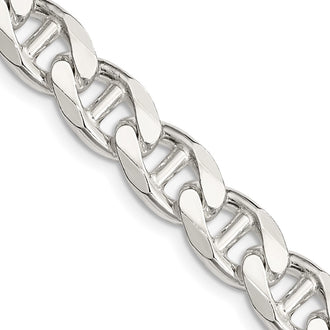 Buy High-Quality 9mm Double Curb Flat Anchor Chain in Sterling Silver - Stylish Value!