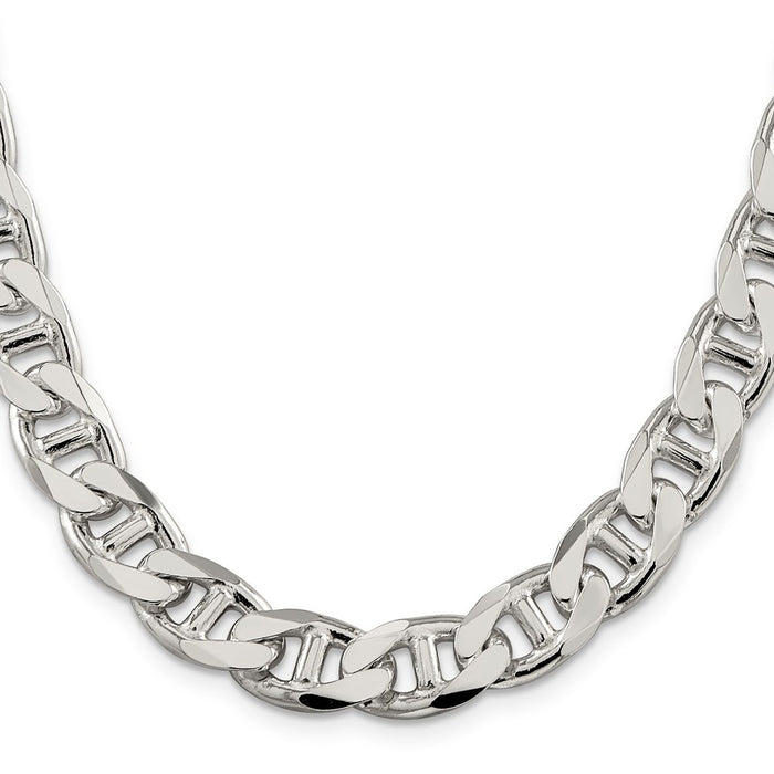 Buy Stylish 10.8mm Sterling Silver Double Curbed Flat Anchor Chain - Luxury Value!-2