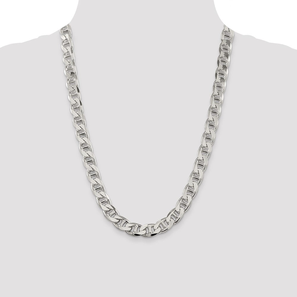 Buy Stylish 10.8mm Sterling Silver Double Curbed Flat Anchor Chain - Luxury Value!