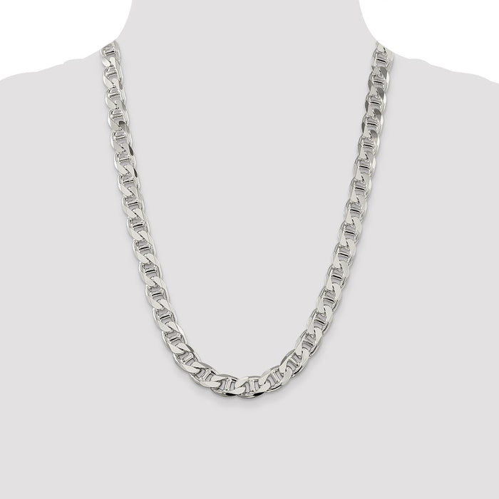 Buy Stylish 10.8mm Sterling Silver Double Curbed Flat Anchor Chain - Luxury Value!-4
