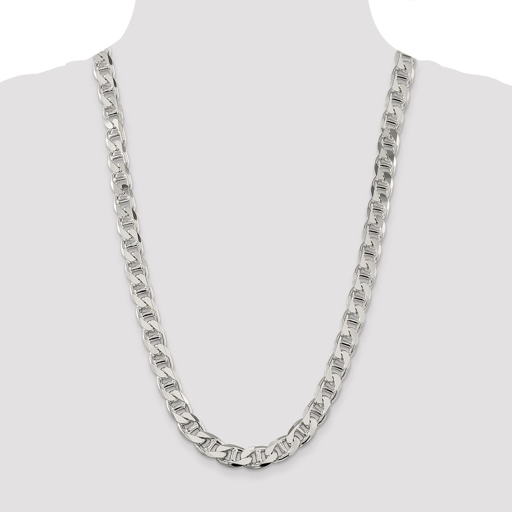 Buy Stylish 10.8mm Sterling Silver Double Curb Flat Anchor Chain - Luxury Value!