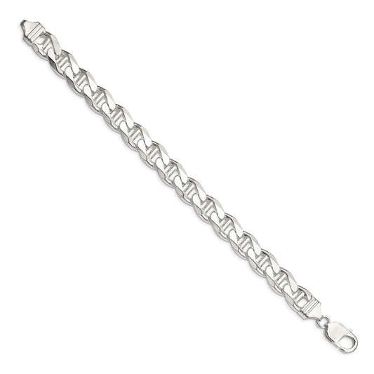 High-Quality 10.8mm Sterling Silver D/C Flat Anchor Curb Chain - Stylish Value