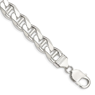 High-Quality 10.8mm Sterling Silver D/C Flat Anchor Curb Chain - Stylish Value