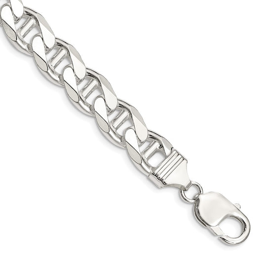 High-Quality 10.8mm Sterling Silver D/C Flat Anchor Curb Chain - Stylish Value