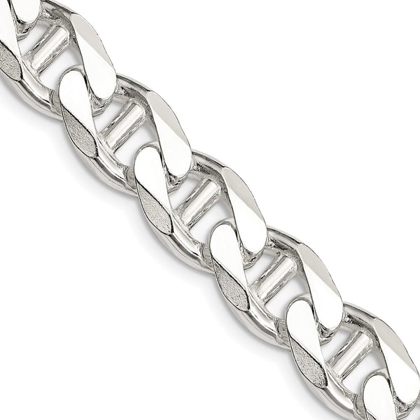 10.8mm Sterling Silver Double Curbed Flat Anchor Chain