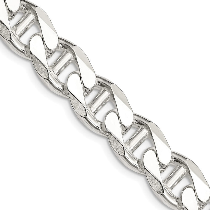 Buy Stylish 10.8mm Sterling Silver Double Curbed Flat Anchor Chain - Luxury Value!-1