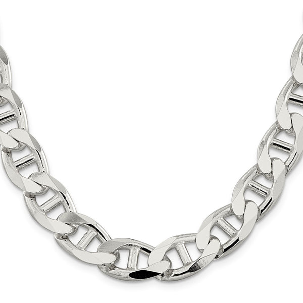 13.5mm Sterling Silver Double Curved Flat Anchor Chain