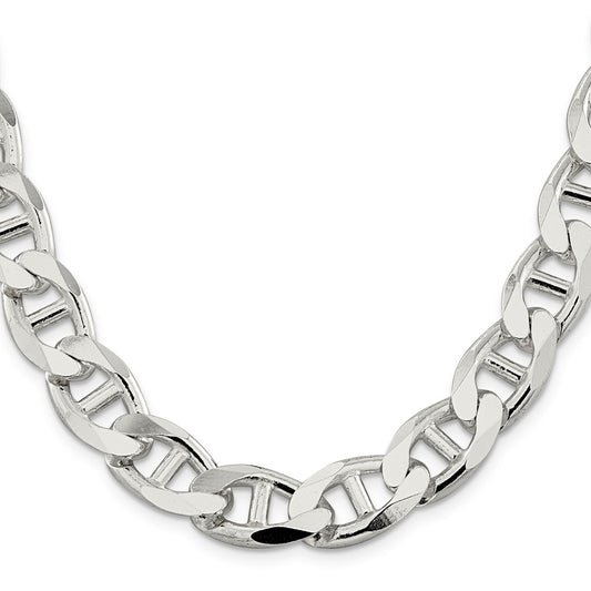 Buy Stylish 13.5mm Sterling Silver Double Curved Flat Anchor Chain