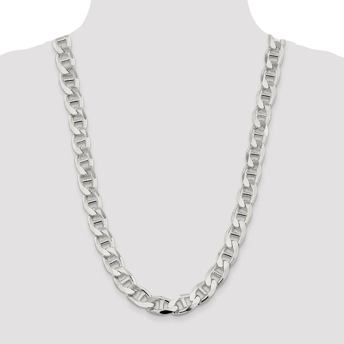 Buy Stylish 13.5mm Sterling Silver Double Curved Flat Anchor Chain-4