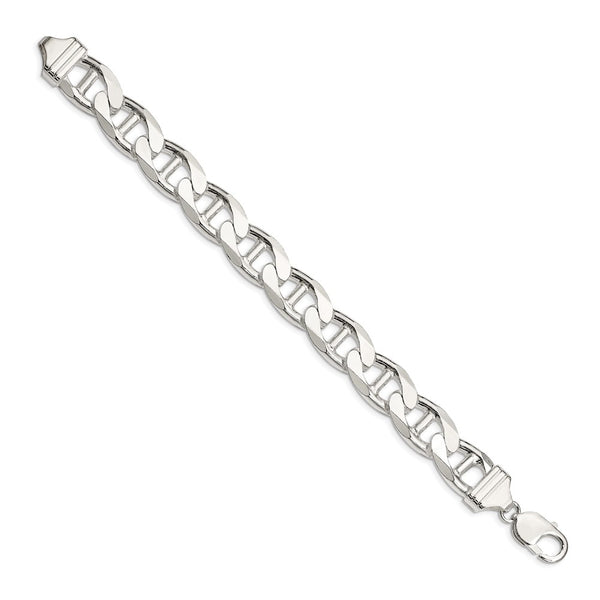 13.5mm Sterling Silver Double Curb Flat Anchor Chain