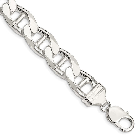 Buy Stylish 13.5mm Sterling Silver Double Curb Flat Anchor Chain - Luxury Value!