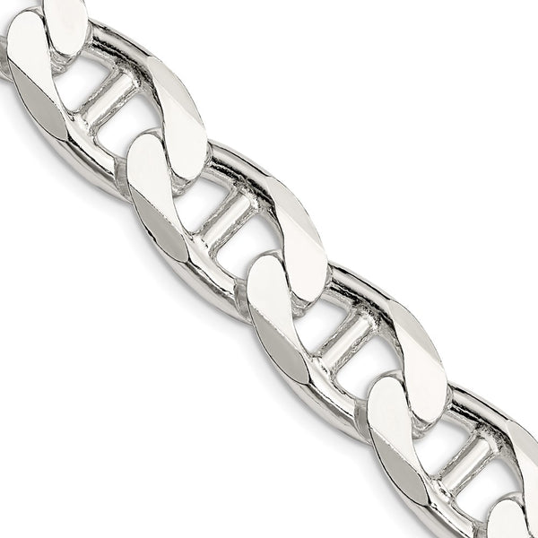 13.5mm Sterling Silver Double Curved Flat Anchor Chain