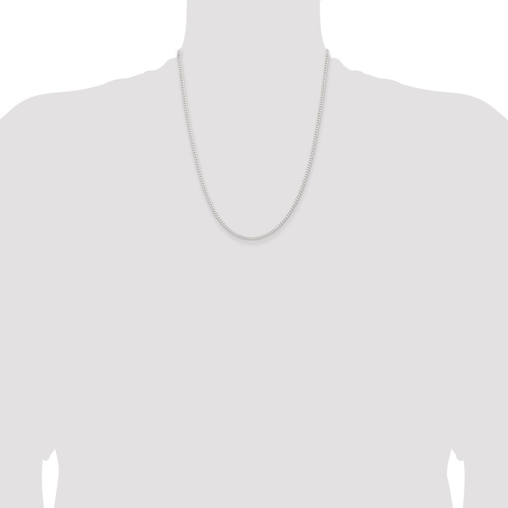 Exclusive 2.3mm Beveled Curb Chain in Sterling Silver - Affordable Luxury!