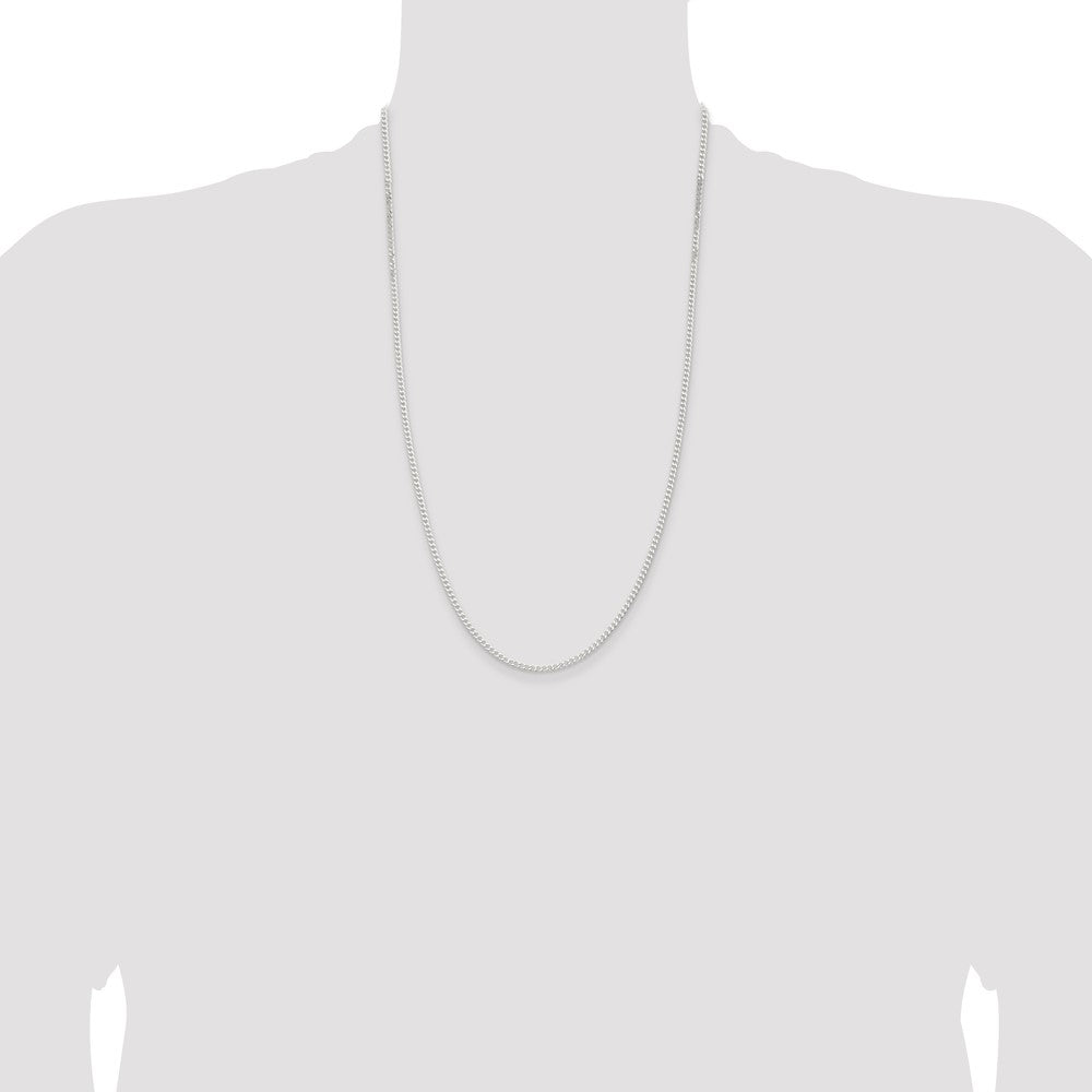 Buy Exclusive 2.3mm Beveled Curb Chain in Sterling Silver - Stylish Value!