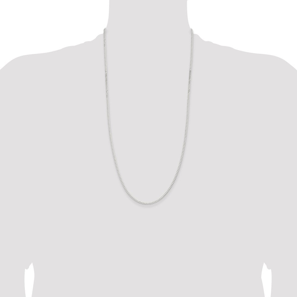 Buy Exclusive 2.3mm Beveled Curb Chain in Sterling Silver - Stylish Value!