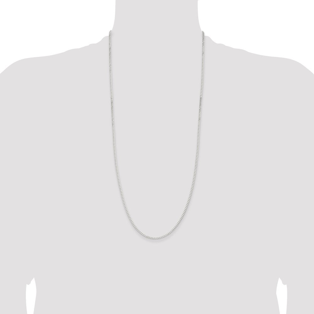 Buy Stylish 2.3mm Beveled Curb Chain in Sterling Silver - Affordable Luxury