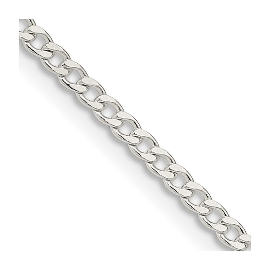 Buy Stylish 2.3mm Beveled Curb Chain in 925 Sterling Silver - Affordable Price!