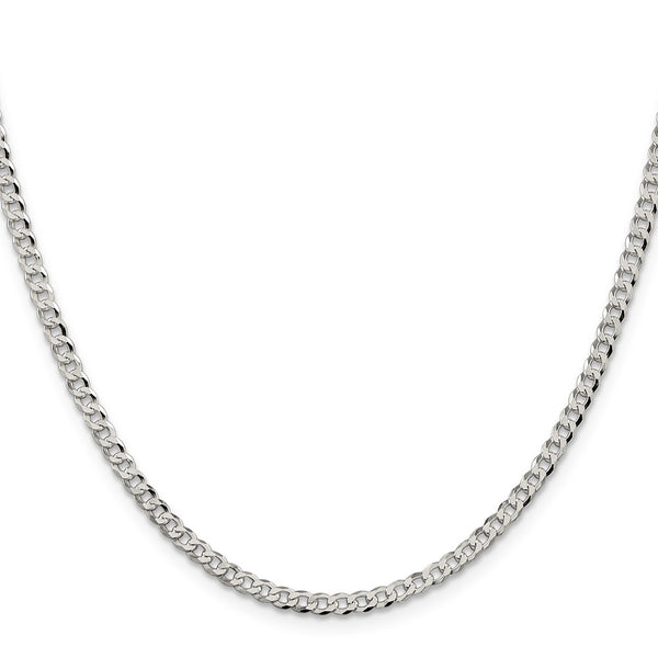 3.2mm Beveled Curb Chain in Sterling Silver
