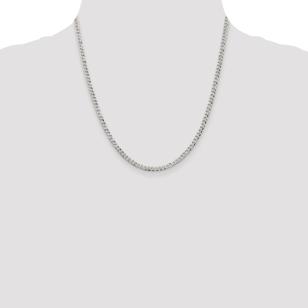 Buy 3.2mm Beveled Curb Chain in Sterling Silver - Stylish & Affordable Design