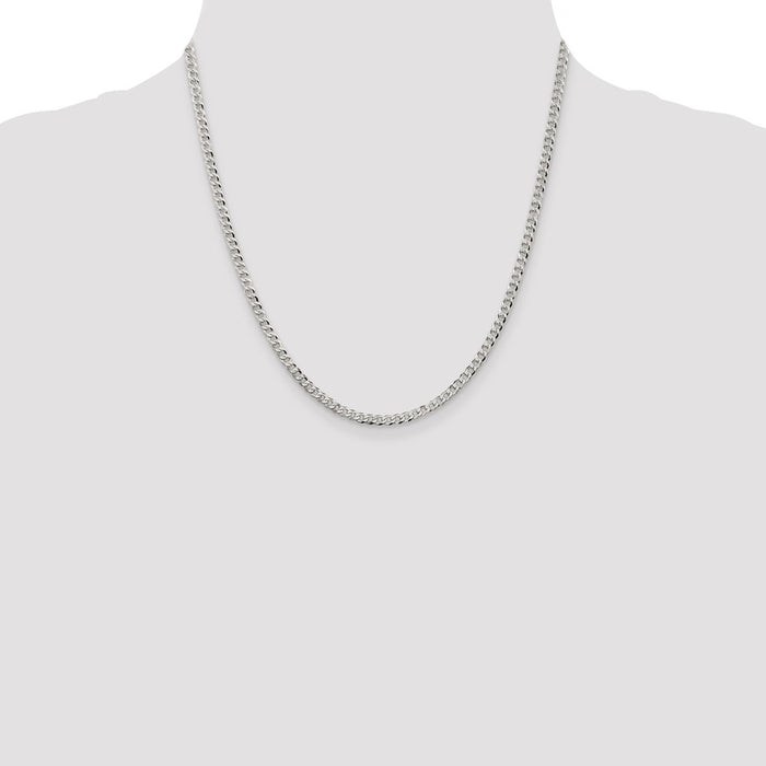 Buy 3.2mm Beveled Curb Chain in Sterling Silver - Stylish & Affordable Design-4
